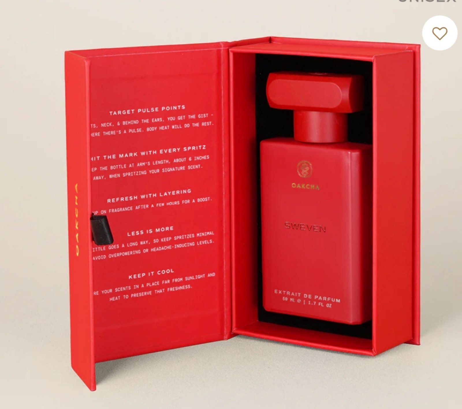 SWEVEN UNISEX EXTRAIT DE PARFUM 50ML / 1.7 OZ BY OAKCHA Inspired By : MFK's Baccarat Rouge 540 (Retail Price : $300 )Scent Family: Floral- Woody - Amber.