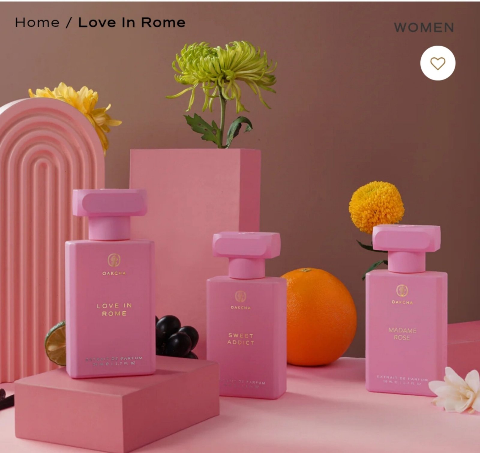 LOVE IN ROME WOMEN BY OAKCHA Inspired By : Valentino's Donna Born in Roma ( Retail Price $130) Scent Family: Vanilla- Fruity- Woody Eau de Parfum. size 50ml/ 1.7oz